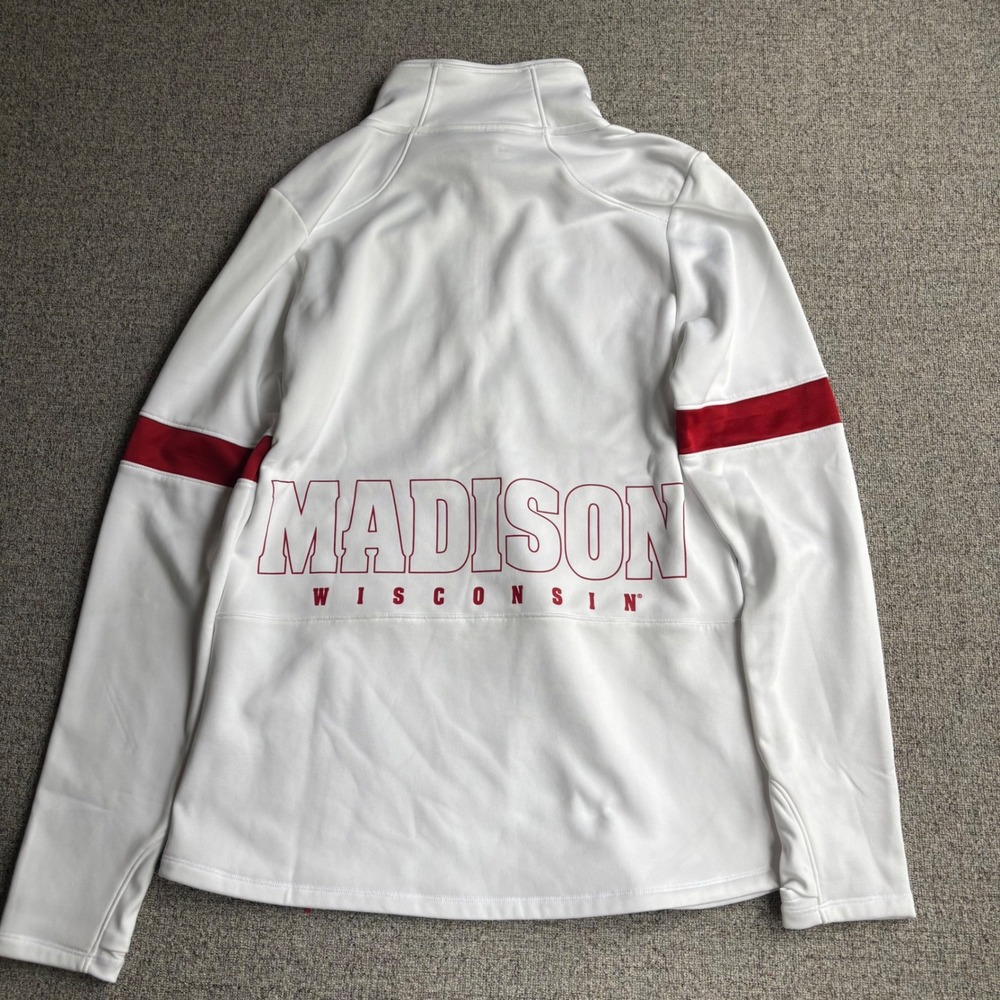 Wisconsin‎ Madison Under Armour Pullover Mens Medium White Quarter Zip Athletic